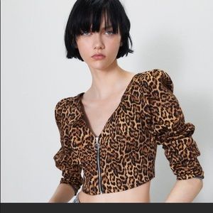 New Zara Animal Print Crop Top